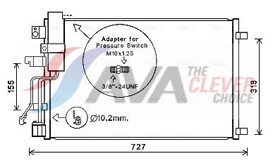 Kondensator, Klimaanlage AVA QUALITY COOLING DNA5290D