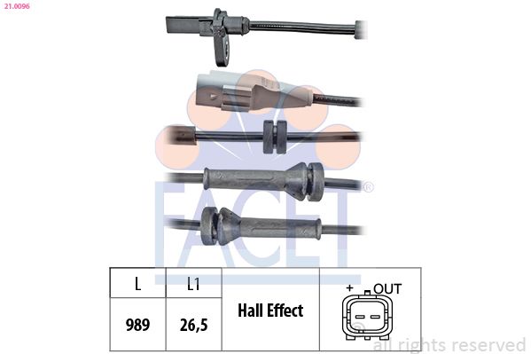 Sensor, Raddrehzahl FACET 21.0096