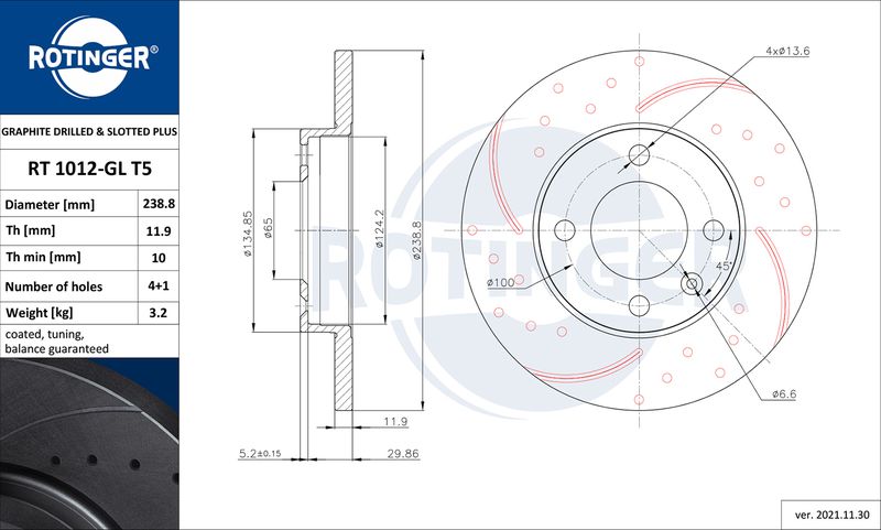 Bremsscheibe ROTINGER rt 1012-gl t5