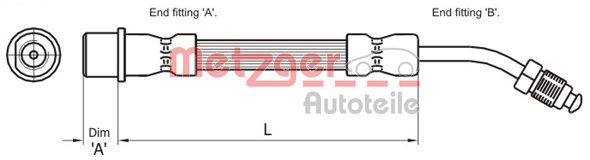 Bremsschlauch METZGER 4111108