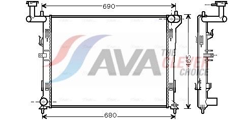 Kühler, Motorkühlung AVA QUALITY COOLING HYA2179