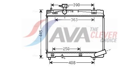 Kühler, Motorkühlung AVA QUALITY COOLING TO2663
