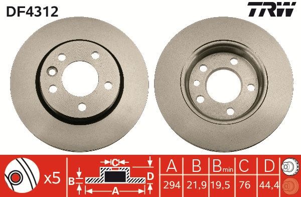 Bremsscheibe TRW DF4312