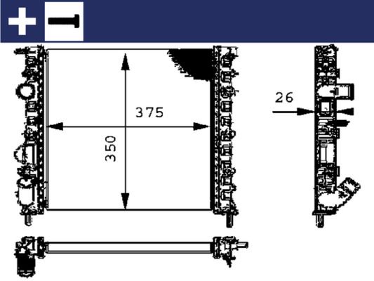 Kühler, Motorkühlung MAHLE CR308000S
