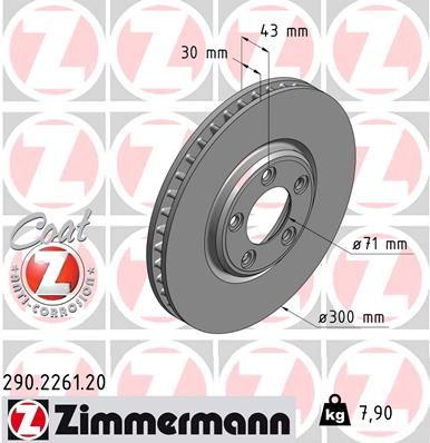 Bremsscheibe ZIMMERMANN 290.2261.20