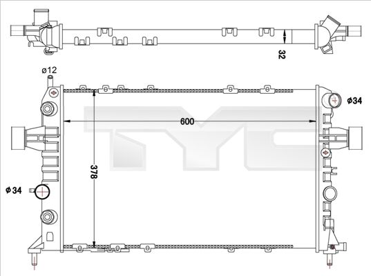 Kühler, Motorkühlung TYC 725-0040-r