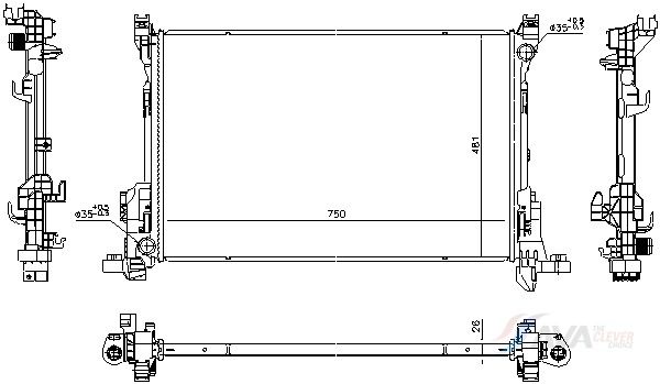 Kühler, Motorkühlung AVA QUALITY COOLING RT2694