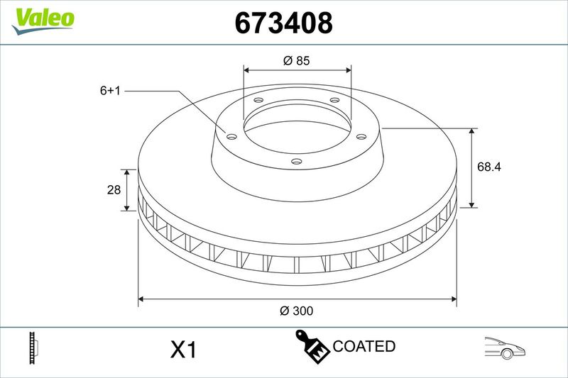 Bremsscheibe VALEO 673408