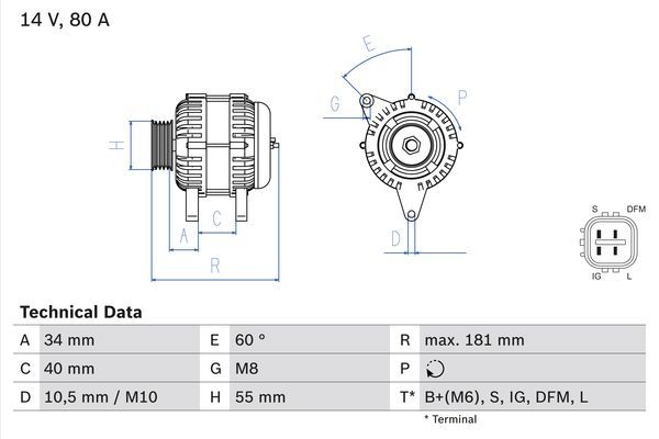 Generator BOSCH 0986042660