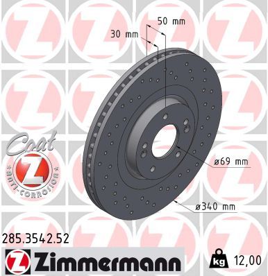 Bremsscheibe ZIMMERMANN 285.3542.52