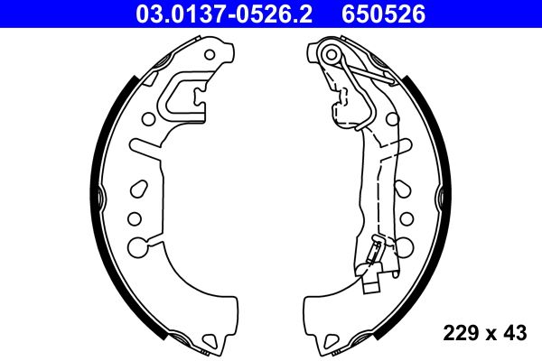 Bremsbackensatz ATE 03.0137-0526.2