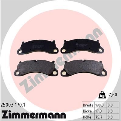 Bremsbelagsatz Bremsbeläge ZIMMERMANN 25003.170.1