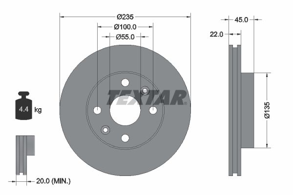 Bremsscheibe TEXTAR 92134200