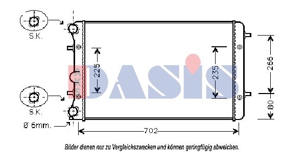 Kühler, Motorkühlung AKS DASIS 040004N
