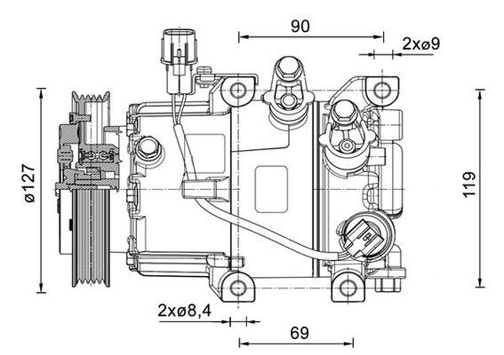 Kompressor, Klimaanlage MAHLE acp 1464 000p