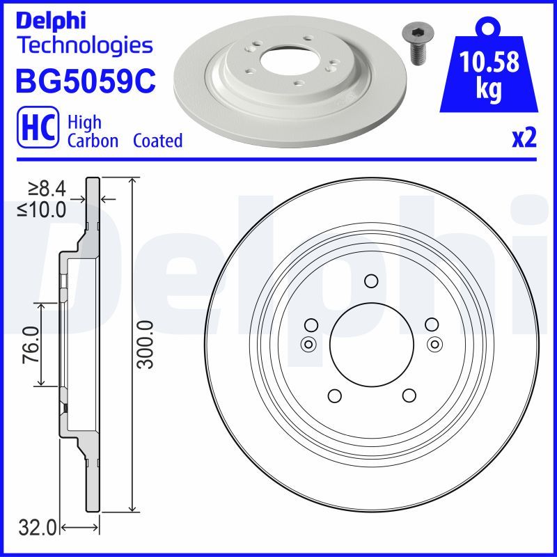 Bremsscheibe DELPHI BG5059C