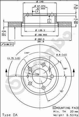 Bremsscheibe BREMBO 09.3803.10