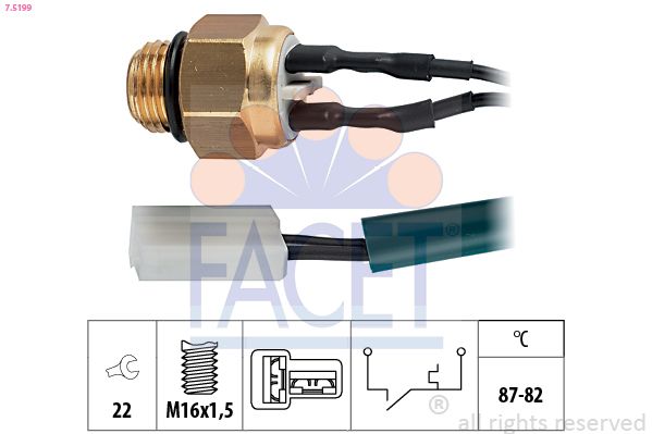Temperaturschalter Kühlerlüfter FACET 7.5199