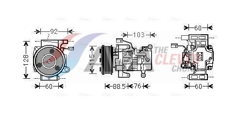 Kompressor, Klimaanlage AVA QUALITY COOLING MZAK251