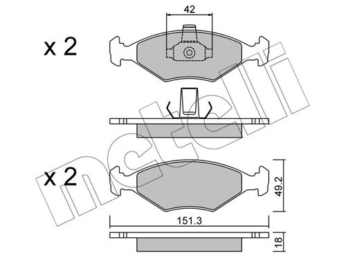 Bremsbelagsatz, Scheibenbremse METELLI 22-0273-2