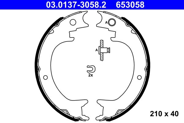 Bremsbackensatz, Feststellbremse ATE 03.0137-3058.2