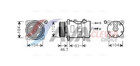 Kompressor, Klimaanlage AVA QUALITY COOLING VNAK288