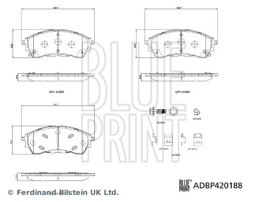 Bremsbelagsatz, Scheibenbremse BLUE PRINT ADBP420188