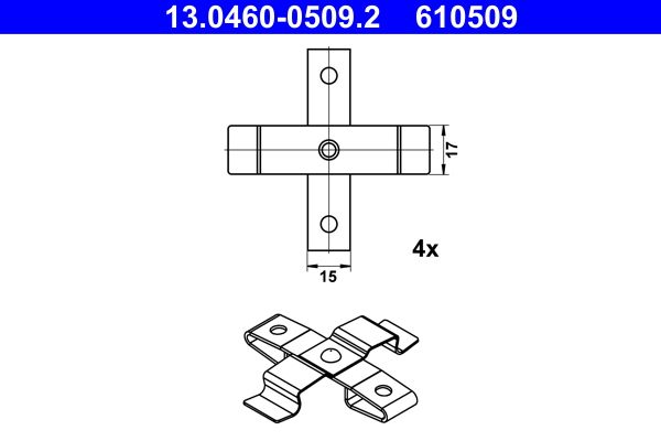 Zubehörsatz Scheibenbremsbelag Ate 13.0460-0509.2