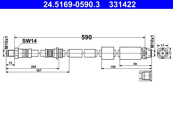 Bremsschlauch ATE 24.5169-0590.3
