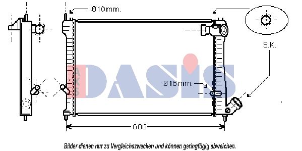 Kühler, Motorkühlung AKS DASIS 060004N