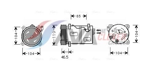 Kompressor, Klimaanlage AVA QUALITY COOLING VOAK095