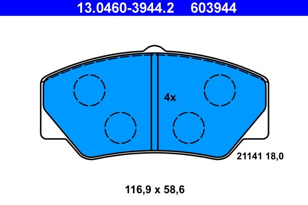 Bremsbelagsatz, Scheibenbremse ATE 13.0460-3944.2