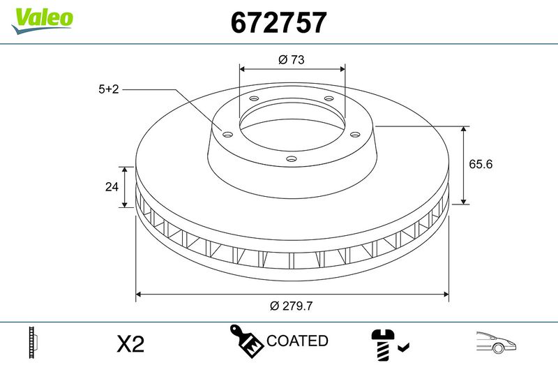 Bremsscheibe VALEO 672757