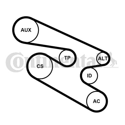 Keilrippenriemensatz CONTINENTAL CTAM 7PK1104K1
