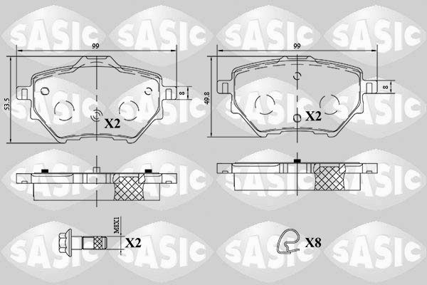 Bremsbelagsatz, Scheibenbremse SASIC 6210076