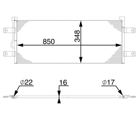 Kondensator, Klimaanlage MAHLE ac 783 000s