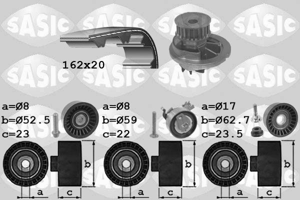 Wasserpumpe + Zahnriemensatz SASIC 3906092