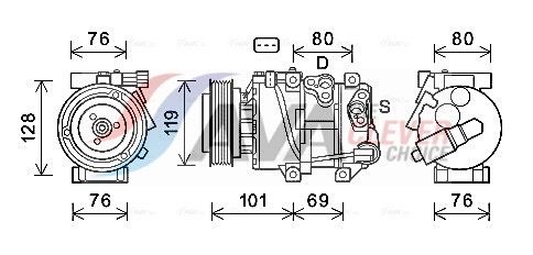 Kompressor, Klimaanlage AVA QUALITY COOLING KAAK279