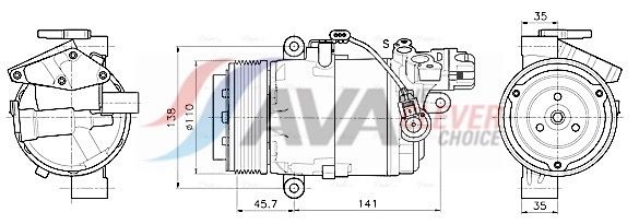 Kompressor, Klimaanlage AVA QUALITY COOLING BWAK630