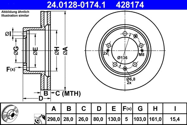 Bremsscheibe ATE 24.0128-0174.1