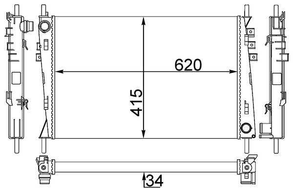Kühler, Motorkühlung MAHLE CR1348000S