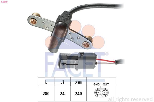 Kurbelwellensensor FACET 9.0019