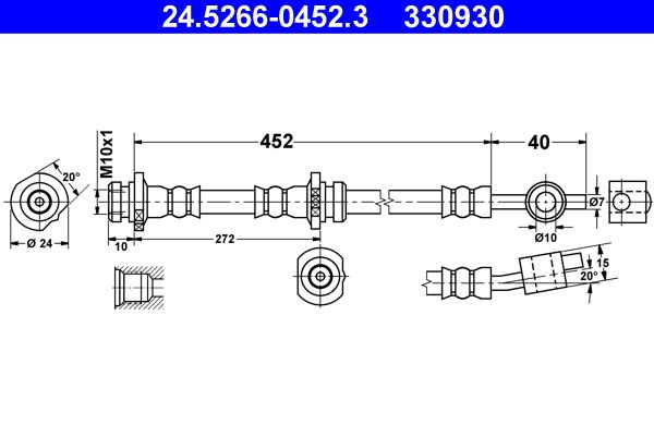 Bremsschlauch ATE 24.5266-0452.3