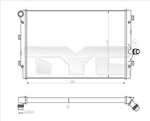 Kühler, Motorkühlung TYC 702-0024-r