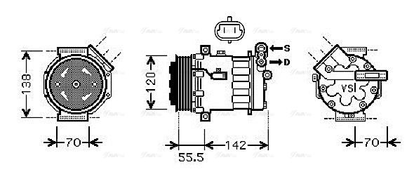 Kompressor, Klimaanlage AVA QUALITY COOLING olak447