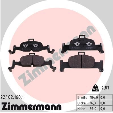 Bremsbelagsatz Bremsbeläge ZIMMERMANN 22402.160.1