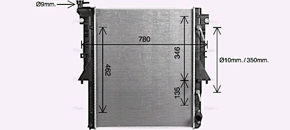 Kühler, Motorkühlung AVA QUALITY COOLING mt2280