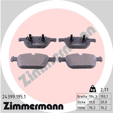 Bremsbelagsatz Bremsbeläge ZIMMERMANN 24399.195.1