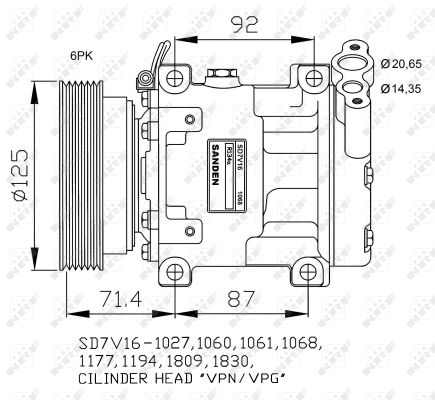 Kompressor, Klimaanlage NRF 32742G