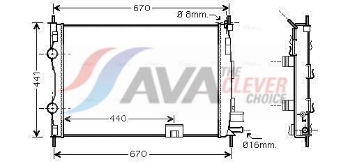 Kühler, Motorkühlung AVA QUALITY COOLING DNA2287